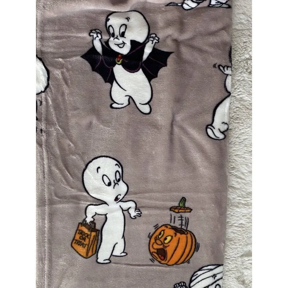 Casper The Friendly Ghost Plush Soft Blanket Throw 50x70” Halloween Costumes NEW